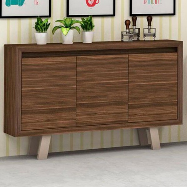 Armário para Escritório Horizontal 3 Portas Nogal/Fendi Me4120 - Tecno Mobili