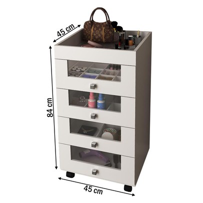 Penteadeira Carrinho Maquiagem Pe2009 Branco - Tecno Mobili