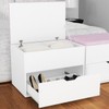 Puff 1 Porta 1 Gaveta Pu2051 Branco/Rosa - Tecno Mobili