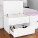 Puff 1 Porta 1 Gaveta Pu2051 Branco/Rosa - Tecno Mobili