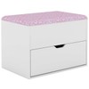 Puff 1 Porta 1 Gaveta Pu2051 Branco/Rosa - Tecno Mobili