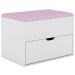 Puff 1 Porta 1 Gaveta Pu2051 Branco/Rosa - Tecno Mobili