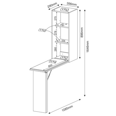 Tábua de Passar Roupa Retrátil Tp3030 Branco - Tecno Mobili