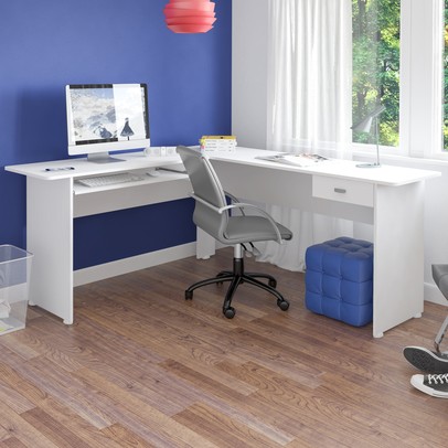 Mesa para Escritório Cannes 1 Gaveta Branco - Artely