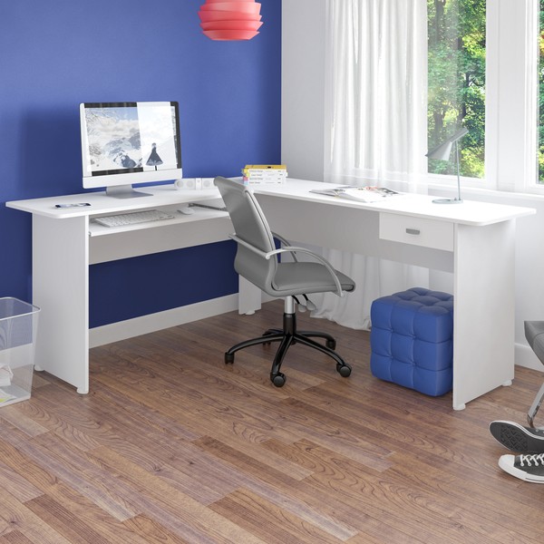 Mesa para Escritório Cannes 1 Gaveta Branco - Artely