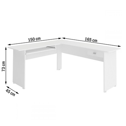 Mesa para Escritório Cannes 1 Gaveta Branco - Artely