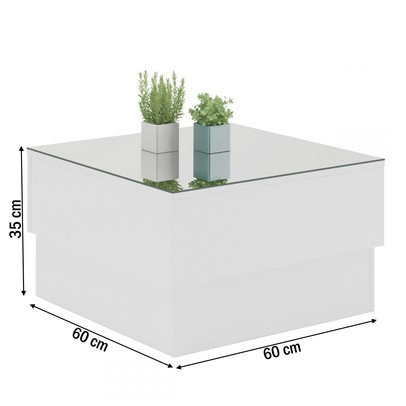 Mesa de Centro Parati com Espelho Branco - Artely