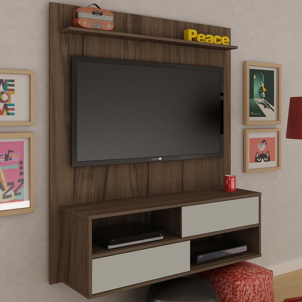 Painel para TV Até 47 Polegadas Dallas Flex Amendoa/Off White - Artely Móveis