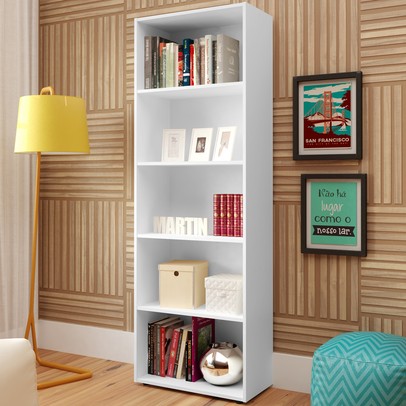 Estante para Livros Multy 4 Prateleiras Branco - Artely