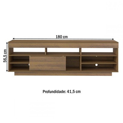 Rack para TV Até 60 Polegadas Treviso Flex C/ Rodízios Pinho/Off White - Artely