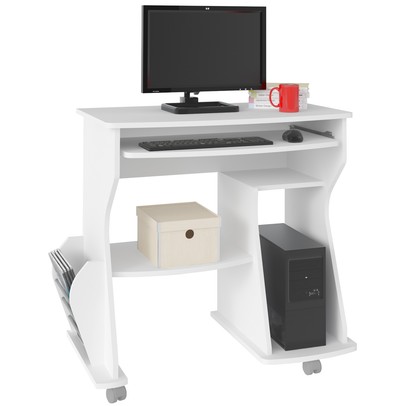 Mesa Escrivaninha 160 3 Nichos Branco - Artely