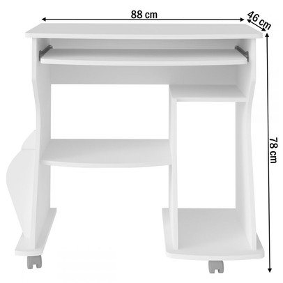 Mesa Escrivaninha 160 3 Nichos Branco - Artely