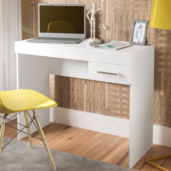 Mesa Escrivaninha Cooler 1 Gaveta Branco - Artely