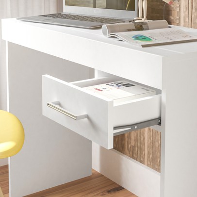 Mesa Escrivaninha Cooler 1 Gaveta Branco - Artely