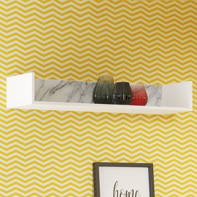 Prateleira Decorativa 1004 Retro Branco/Carrara - Be Mobiliário