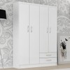 Guarda-Roupa Solteiro 4 Portas 2 Gavetas Atalaia At421 Branco - Evidência Móveis