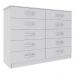 Cômoda Austin 10 Gavetas Branco - Evidência Móveis