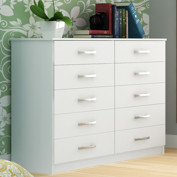 Cômoda Austin 10 Gavetas Branco - Evidência Móveis