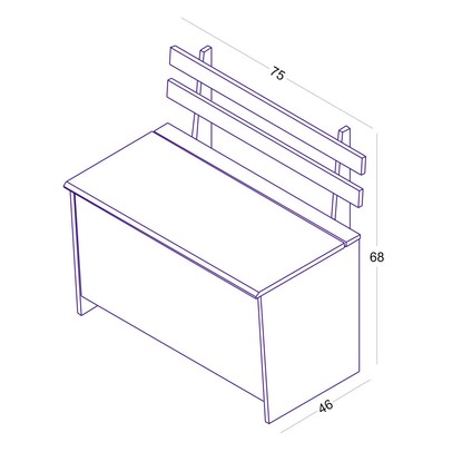 Baú Multiuso com Assento Cl 001 Carvalho - Completa Móveis
