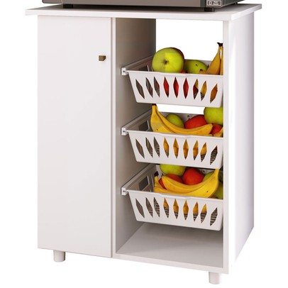 Armário de Cozinha Fruteira para Forno 1 Porta 0261 Branco - Genialflex