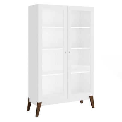 Cristaleira 2 Portas de Vidro 0808 Branco - Genialflex