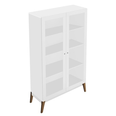 Cristaleira 2 Portas de Vidro 0808 Branco - Genialflex