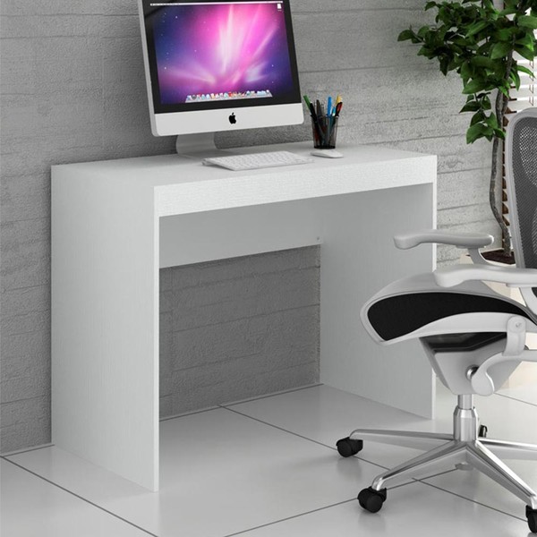 Mesa Escrivaninha 100 Cm Branco Tx/Branco Tx Ho-2901 - Hecol Móveis