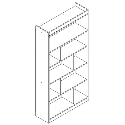 Estante para Livros 93 Cm Branco Tx/Branco Tx Ho-2907 - Hecol Móveis