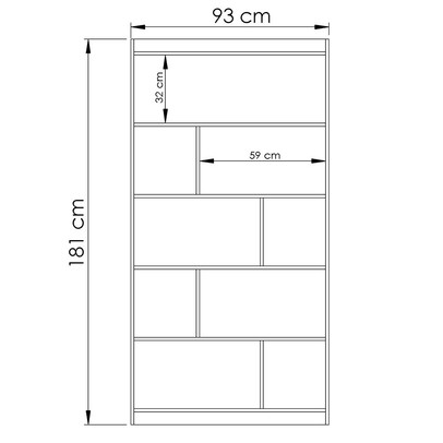 Estante para Livros 93 Cm Branco Tx/Branco Tx Ho-2907 - Hecol Móveis