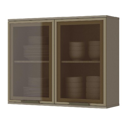 Armário Aéreo Cozinha 2 Portas de Vidro Connect Duna C55 - Henn