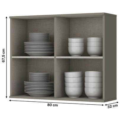 Armário Aéreo Cozinha 2 Portas de Vidro Connect Duna C55 - Henn