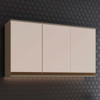 Armário Aéreo Cozinha 3 Portas Connect Duna/Cristal C56 - Henn