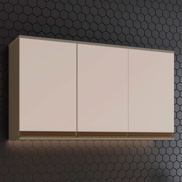 Armário Aéreo Cozinha 3 Portas Connect Duna/Cristal C56 - Henn