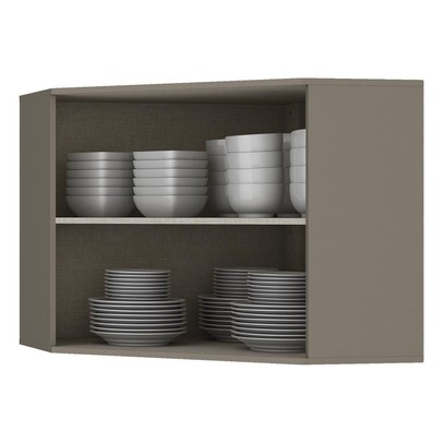 Armário Aéreo Cozinha de Canto 2 Portas Connect Duna/Cristal C57 - Henn