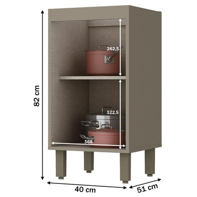 Armário de Cozinha 1 Porta Connect Duna/Cristal C62 - Henn