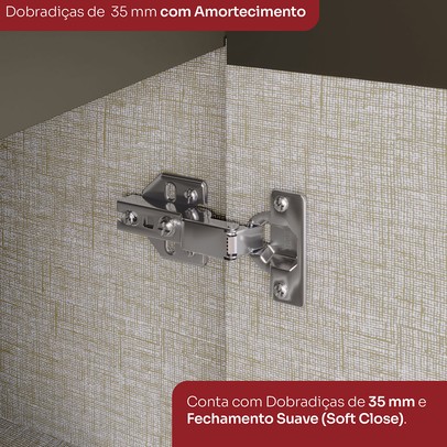 Armário de Cozinha para Canto Oblíquo 1 Porta Connect Duna/Cristal C67 - Henn