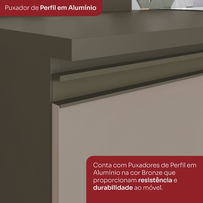 Armário de Cozinha para Canto Reto 1 Porta Connect Duna/Cristal C68 - Henn