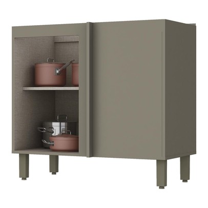 Armário de Cozinha para Canto Reto 1 Porta Connect Duna/Cristal C68 - Henn