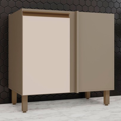 Armário de Cozinha para Canto Reto 1 Porta Connect Duna/Cristal C68 - Henn