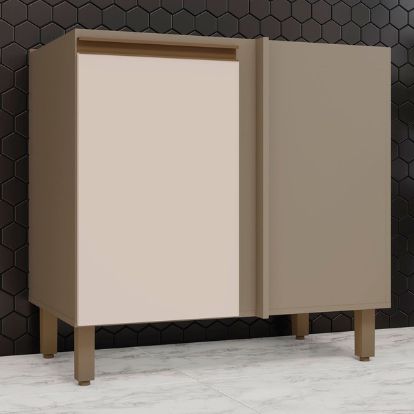 Armário de Cozinha para Canto Reto 1 Porta Connect Duna/Cristal C68 - Henn