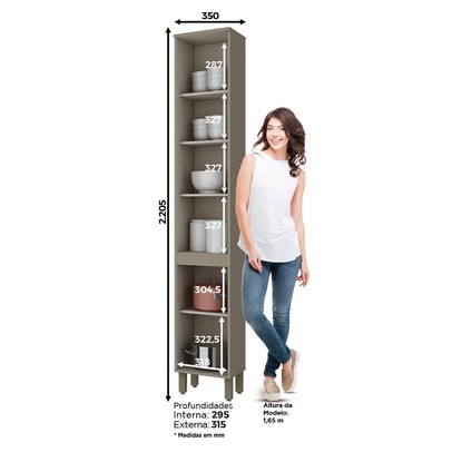 Paneleiro 2 Portas Connect Duna/Cristal C72 - Henn
