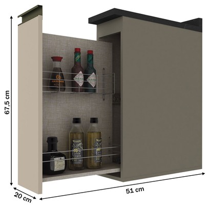 Armário de Cozinha Connect Duna/Cristal C60 - Henn