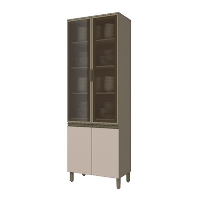 Cristaleira 4 Portas Connect Duna/Cristal C71 - Henn