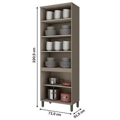 Cristaleira 4 Portas Connect Duna/Cristal C71 - Henn