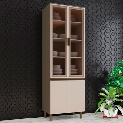 Cristaleira 4 Portas Connect Duna/Cristal C71 - Henn