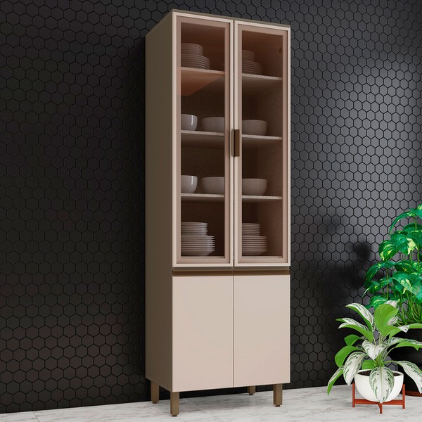 Cristaleira 4 Portas Connect Duna/Cristal C71 - Henn