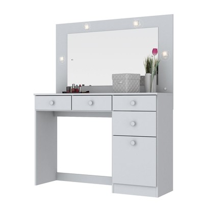 Penteadeira Chanel 1 Porta 4 Gavetas Branco - Henn