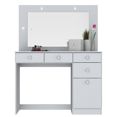 Penteadeira Chanel 1 Porta 4 Gavetas Branco - Henn