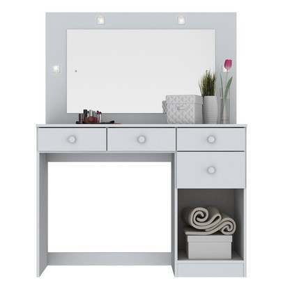 Penteadeira Chanel 1 Porta 4 Gavetas Branco - Henn