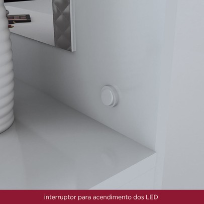 Penteadeira Chanel 1 Porta 4 Gavetas Branco - Henn